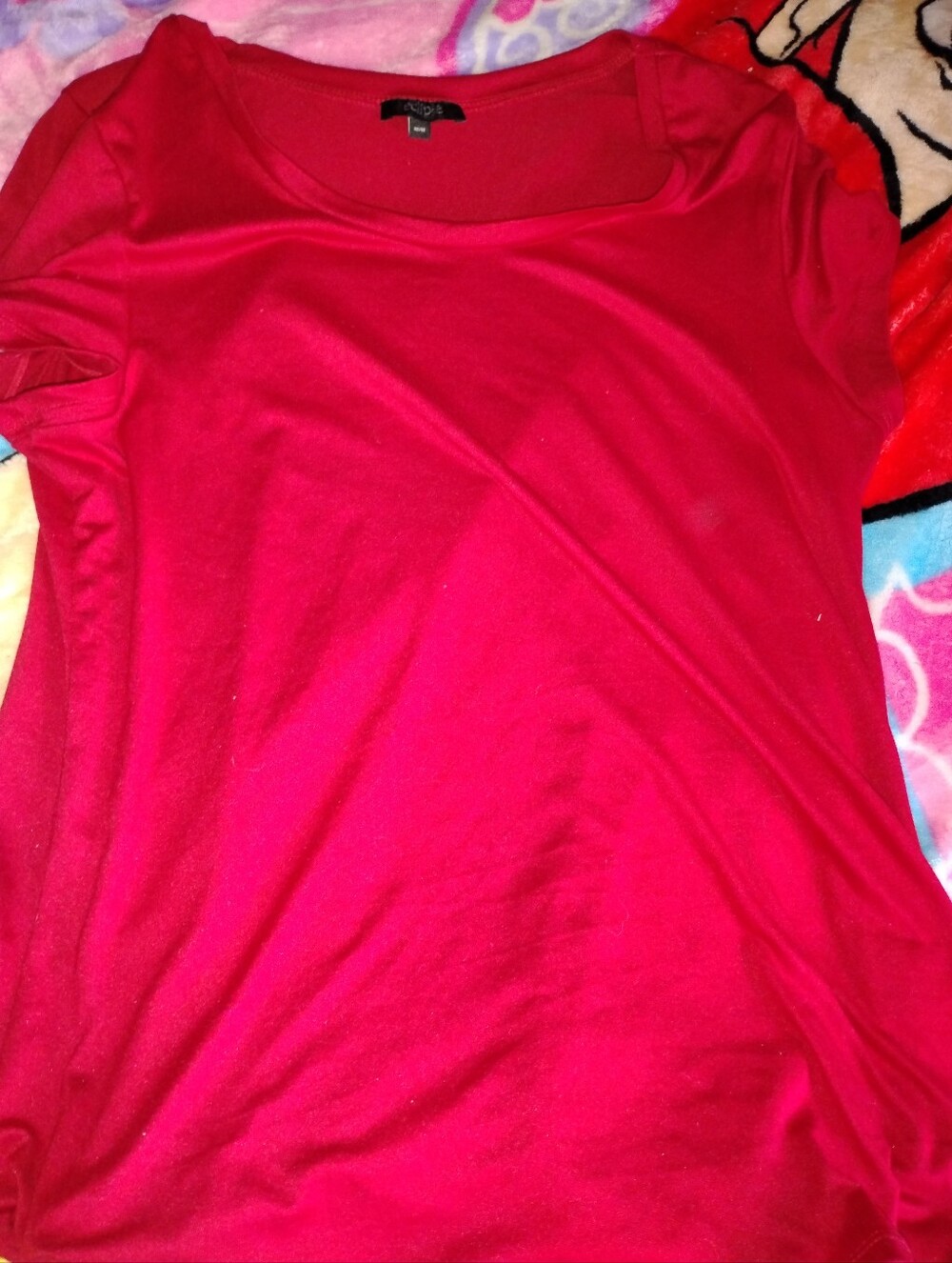 Eclipse Short Sleeve Scoop Neck T-Shirt - Bright Red